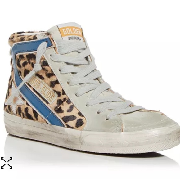 Golden goose leopard blue stripe sneaker! Only worn a few times! - Picture 8 of 9